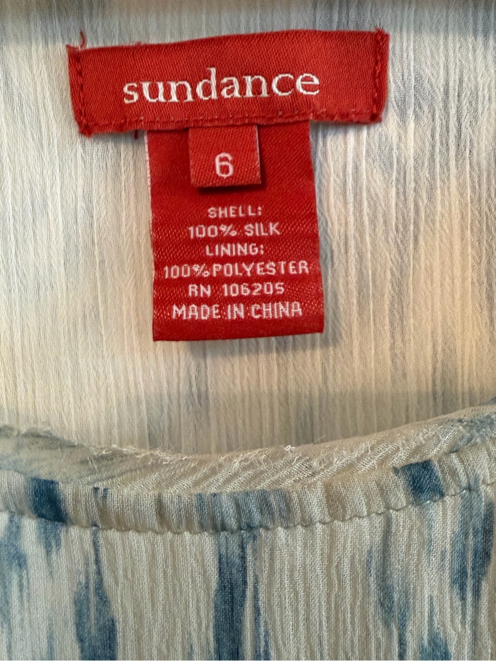 Sundance Maxi Dress Sz 6 Blue Ivory Silk Ikat Ruffled Tiered Drop Waist Size Zip - Picture 3 of 9